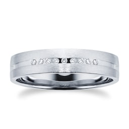 08230452 - Platinum Mens 0.06ct Diamond Wedding Ring