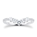 Goldsmiths Platinum 0.50ct Diamond Curved Wedding Ring