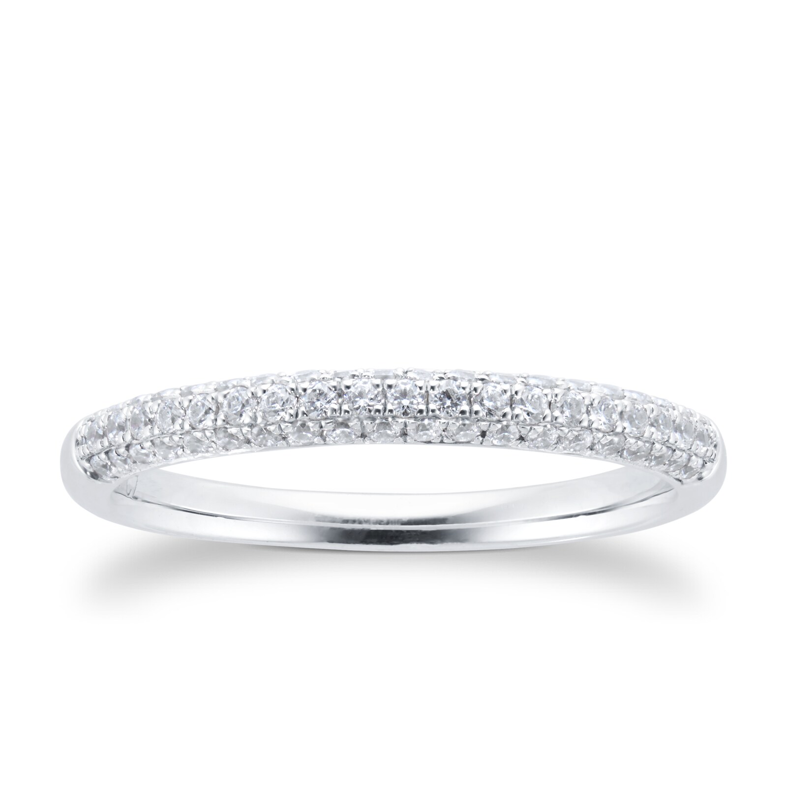 Platinum 0.33cttw Diamond Shaped Wedding Ring - Ring Size P