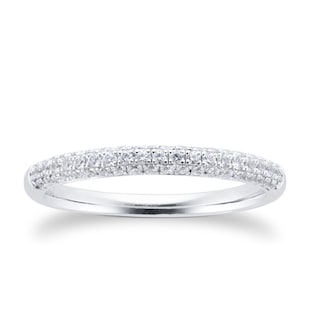Goldsmiths Platinum 0.33cttw Diamond Shaped Wedding Ring