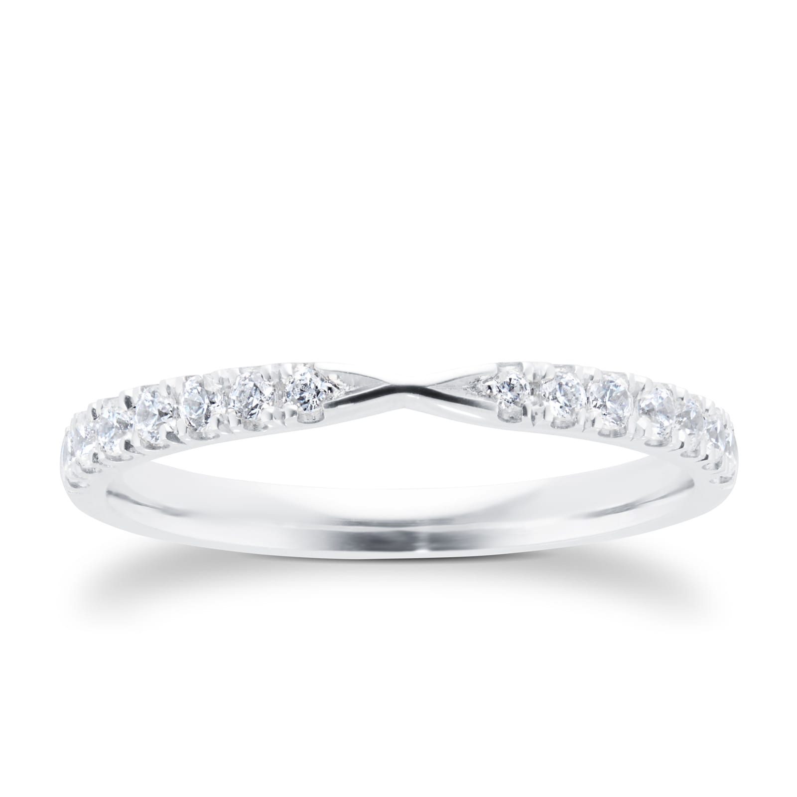 Platinum 0.30cttw Diamond Shaped Wedding Ring - Ring Size M