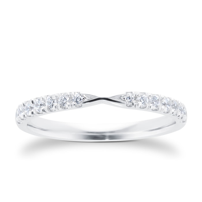 Goldsmiths Platinum 0.30cttw Diamond Shaped Wedding Ring