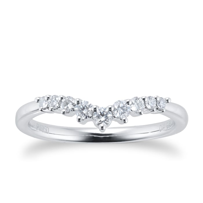 Goldsmiths Platinum 0.25ct Diamond Shape Wedding Ring