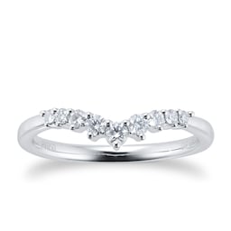 08230471 - Platinum 0.25ct Diamond Shape Wedding Ring