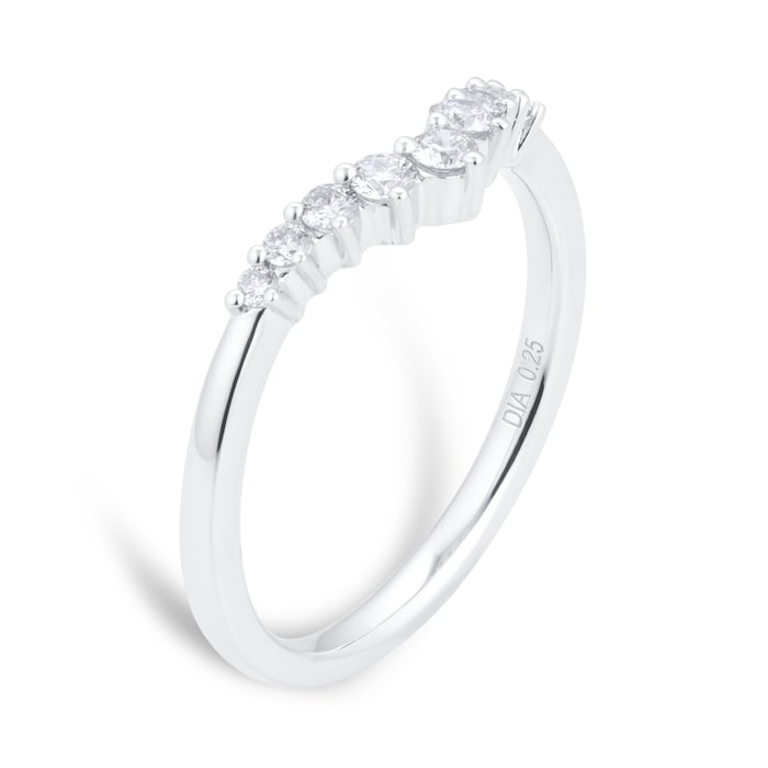 Goldsmiths Platinum 0.25ct Diamond Shape Wedding Ring