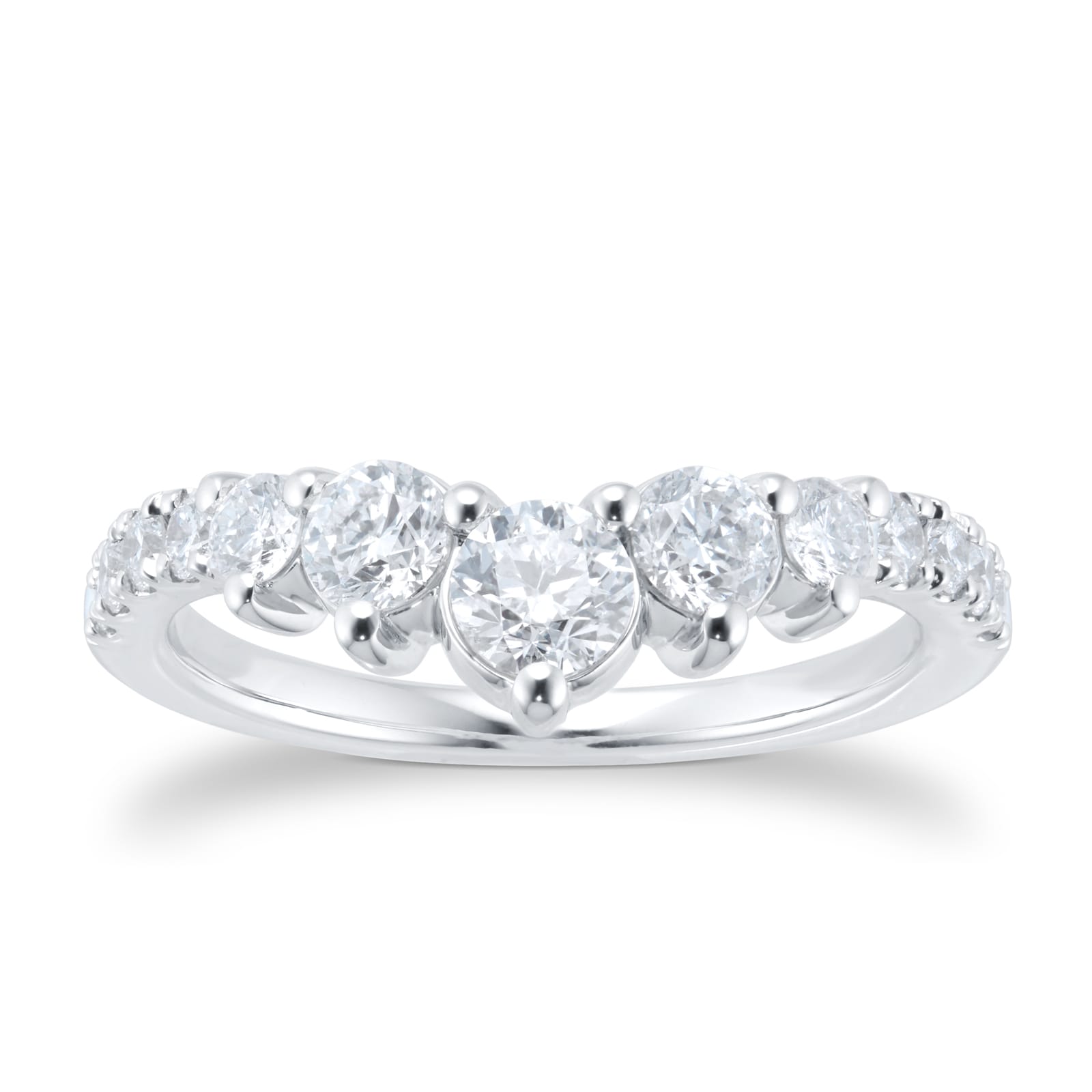 Platinum 1.00ct Diamond Shape Wedding Ring - Ring Size N