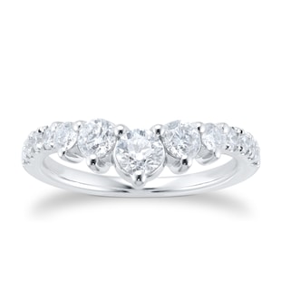 Goldsmiths Platinum 1.00ct Diamond Shape Wedding Ring