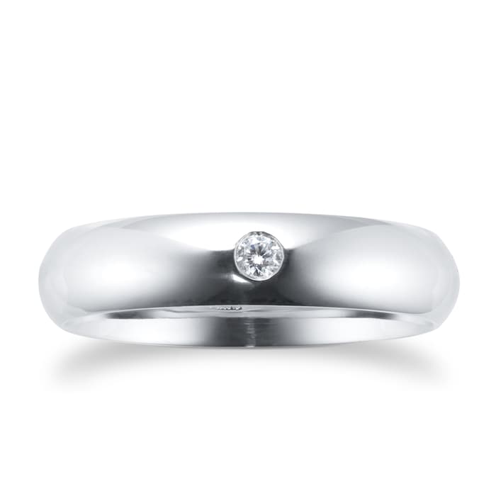 Goldsmiths Platinum 0.05ct Diamond 5mm Paris Court Wedding Ring