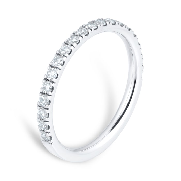 Mappin & Webb Platinum 2mm 0.50cttw Diamond Set Wedding Ring