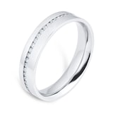 Mappin & Webb Platinum 0.48cttw Diamond Set Flat Court Diamond Wedding Ring