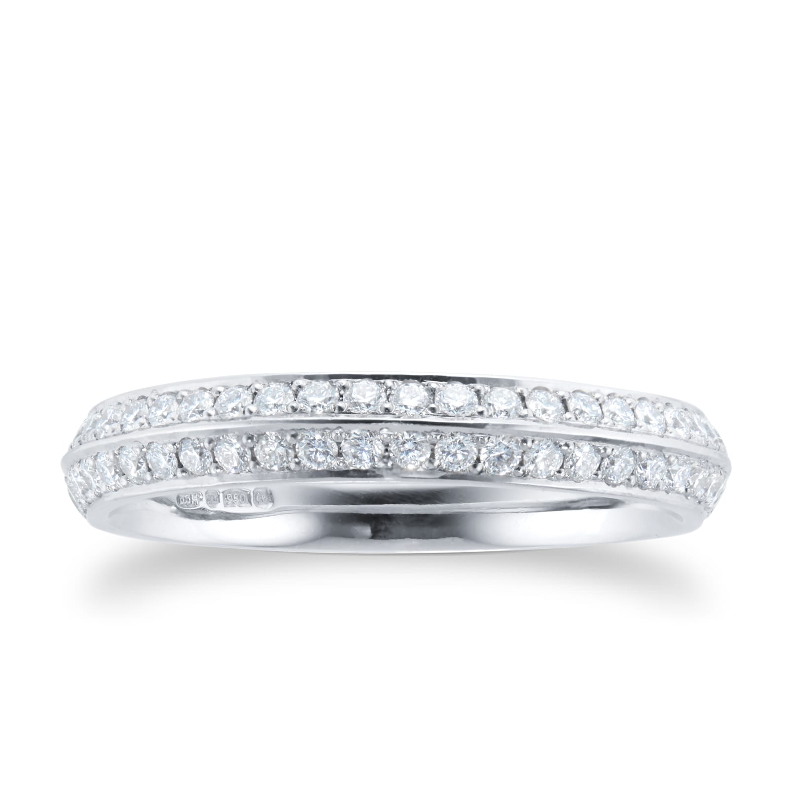 Platinum 0.50cttw Diamond Set Wedding Ring - Ring Size Q