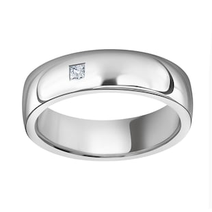 Mappin & Webb Platinum 0.08cttw Princess Cut Rub Over Wedding Ring