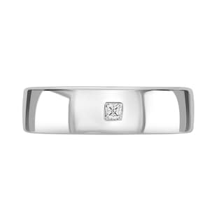 Mappin & Webb Platinum 0.08cttw Princess Cut Rub Over Wedding Ring