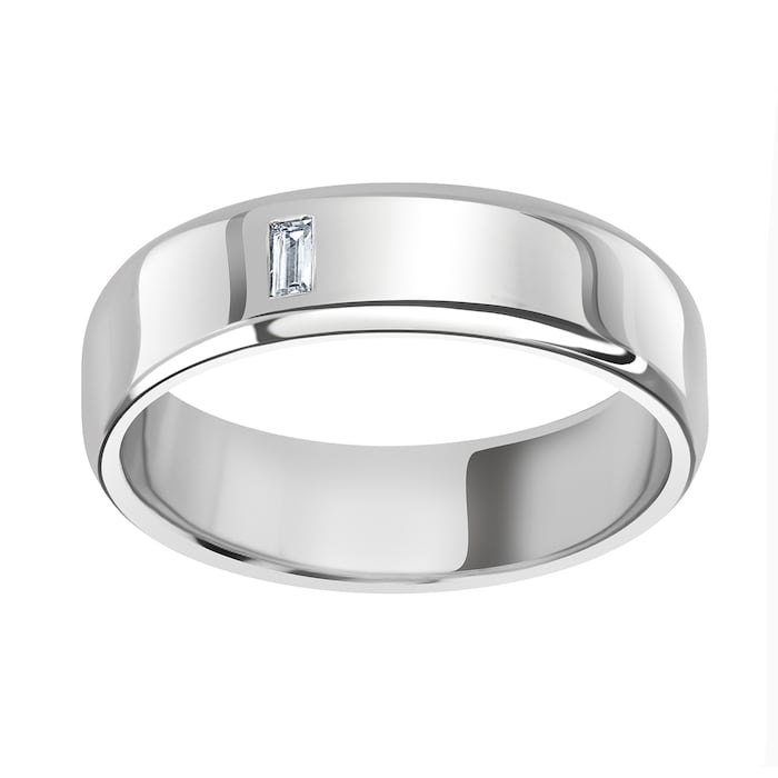 Mappin & Webb Platinum 0.06cttw Emerald Cut Wedding Ring