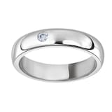 Mappin & Webb Platinum 0.08cttw Round Brilliant Cut Rub Over Diamond Set Wedding Ring