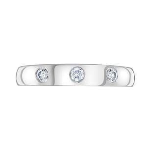 Mappin & Webb Platinum 0.24cttw Round Brilliant Cut Three Stone Diamond Wedding Ring