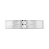 Mappin & Webb Platinum 0.10cttw Princess Cut Diamond Brushed Wedding Ring