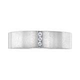 Mappin & Webb Platinum 0.04cttw Round Brilliant Cut Diamond Brushed Wedding Ring