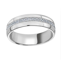08230494190 - Platinum 0.64cttw Round Brilliant Cut Centre Diamond Set Wedding Ring - Ring Size S