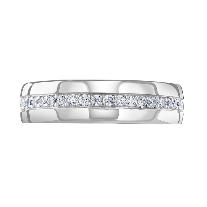 Mappin & Webb Platinum 0.64cttw Round Brilliant Cut Centre Diamond Set Wedding Ring