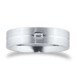 08230563 - Platinum 5mm 0.05ct Diamond Flat Court Wedding Ring