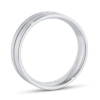 Goldsmiths Platinum 5mm 0.05ct Diamond Flat Court Wedding Ring Goldsmiths Platinum 5mm 0.05ct Diamond Flat Court Wedding Ring
