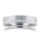 Goldsmiths Platinum 5mm 0.15cttw Diamond Brushed Wedding Ring