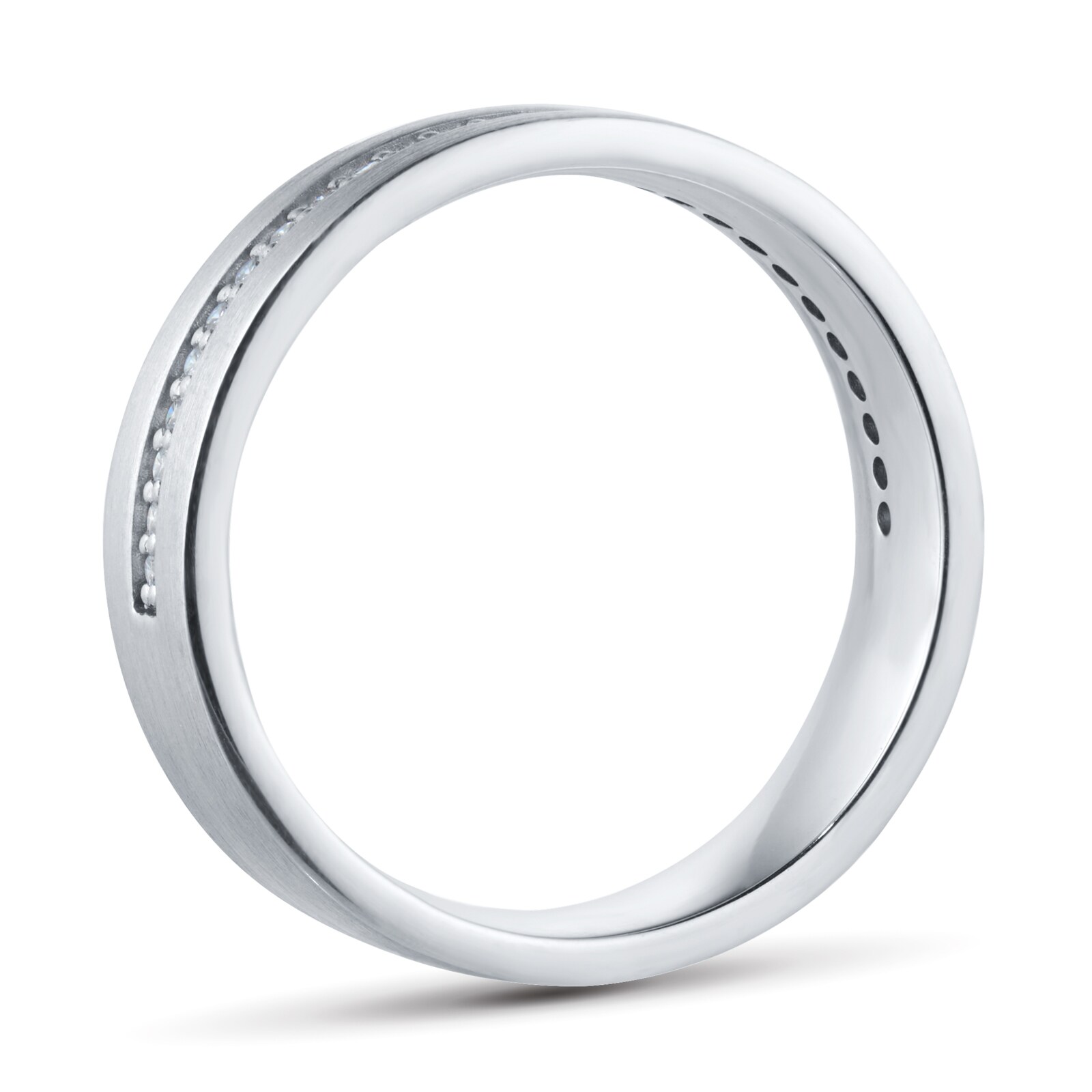 Goldsmiths Platinum 6mm 0.26ct Brilliant Cut Grain Set Diamond Flat Court Heavy Wedding Ring
