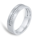 Goldsmiths Platinum 6mm 0.26ct Brilliant Cut Grain Set Diamond Flat Court Heavy Wedding Ring