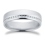 Goldsmiths Platinum 5mm 0.42ct Brilliant Cut Diamond Slight  Court Heavy Wedding Ring