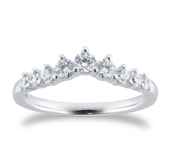 Mappin & Webb Platinum 1.00cttw Diamond Set Wishbone Wedding Ring