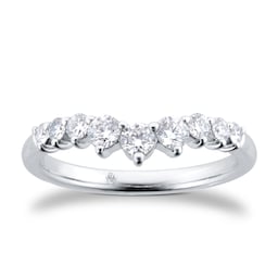 08230587 - Platinum 1.00cttw Diamond Set Wishbone Wedding Ring