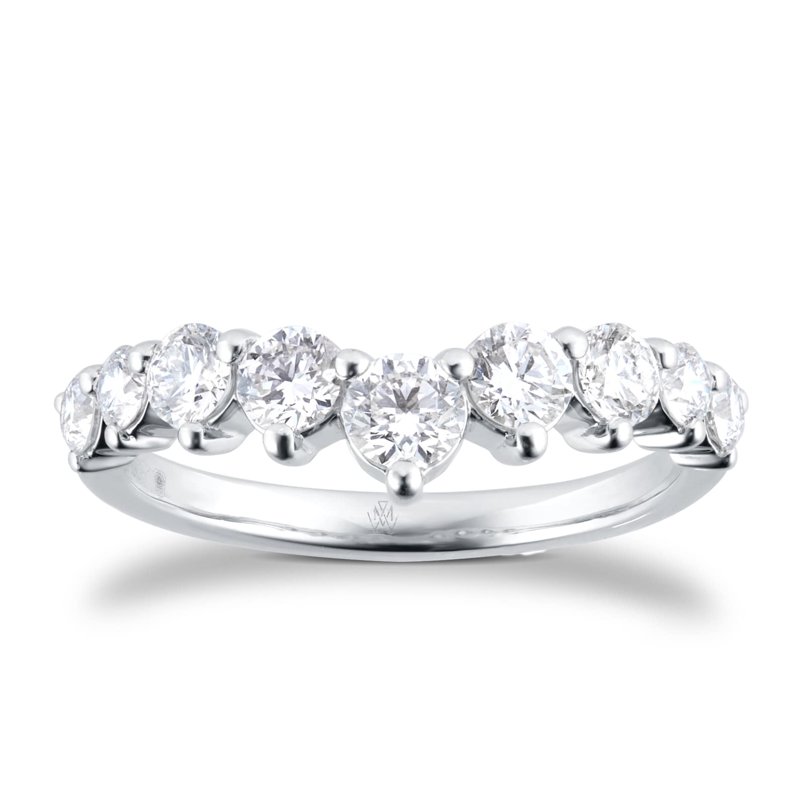 Mappin 
Webb Platinum 1.00cttw Diamond Set Wishbone Wedding Ring