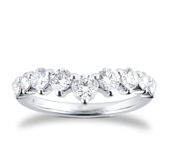 Mappin 
Webb Platinum 1.00cttw Diamond Set Wishbone Wedding Ring