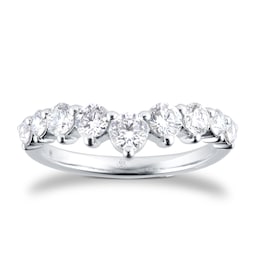 08230588 - Platinum 1.00cttw Diamond Set Wishbone Wedding Ring