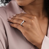 Mappin & Webb Platinum 1.00cttw Diamond Set Wishbone Wedding Ring - Ring Size O