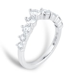 Mappin & Webb Platinum 1.00cttw Diamond Set Wishbone Wedding Ring - Ring Size O