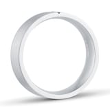 Mappin & Webb Platinum 6mm 0.03cttw Treated Black Diamond Brushed Wedding Ring - Ring Size S