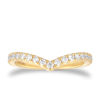 Mappin & Webb Amelia 18ct Yellow Gold 0.36cttw Diamond Wishbone Wedding Ring Mappin & Webb Amelia 18ct Yellow Gold 0.36cttw Diamond Wishbone Wedding Ring