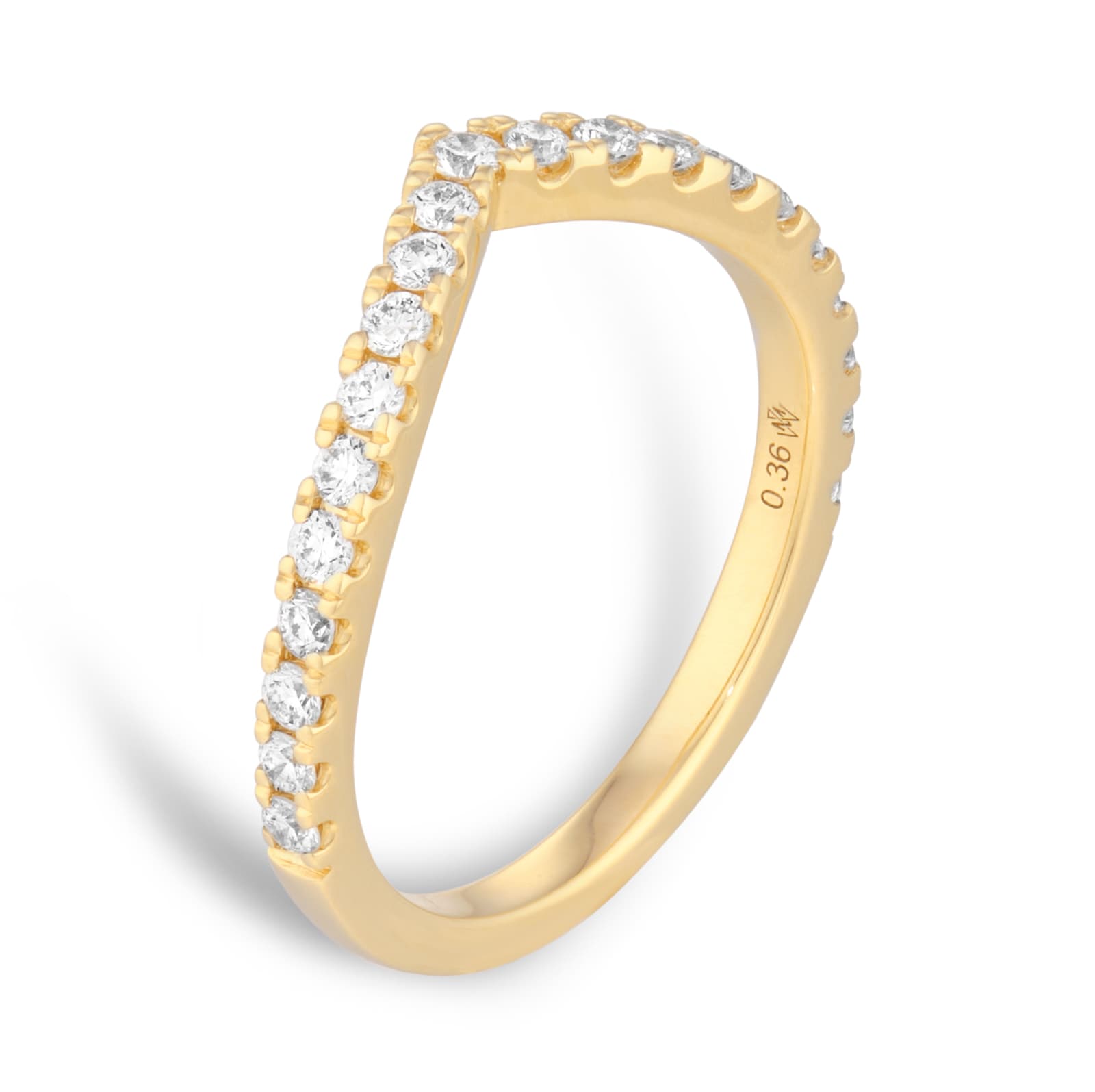 Mappin & Webb Amelia 18ct Yellow Gold 0.36cttw Diamond Wishbone Wedding Ring Mappin & Webb Amelia 18ct Yellow Gold 0.36cttw Diamond Wishbone Wedding Ring