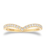 Mappin & Webb Amelia 18ct Yellow Gold 0.20cttw Diamond Wishbone Wedding Ring