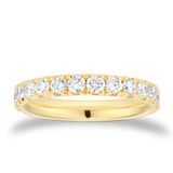 Mappin & Webb 18ct Yellow Gold 3mm 1.00cttw Diamond Wedding Ring - Ring Size P