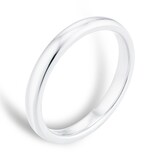 Mappin & Webb Platinum 2.5mm Heavy Court Wedding Ring - Ring Size K