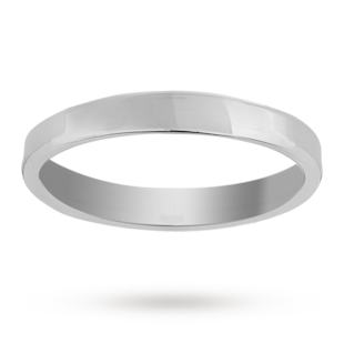 Mappin & Webb 3mm Flat Comfort Fit Ladies Court Ring In Platinum