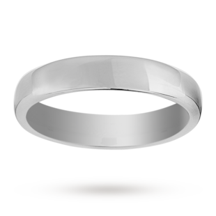 Mappin & Webb 4mm Flat Comfort Fit Ladies Court Ring In Platinum
