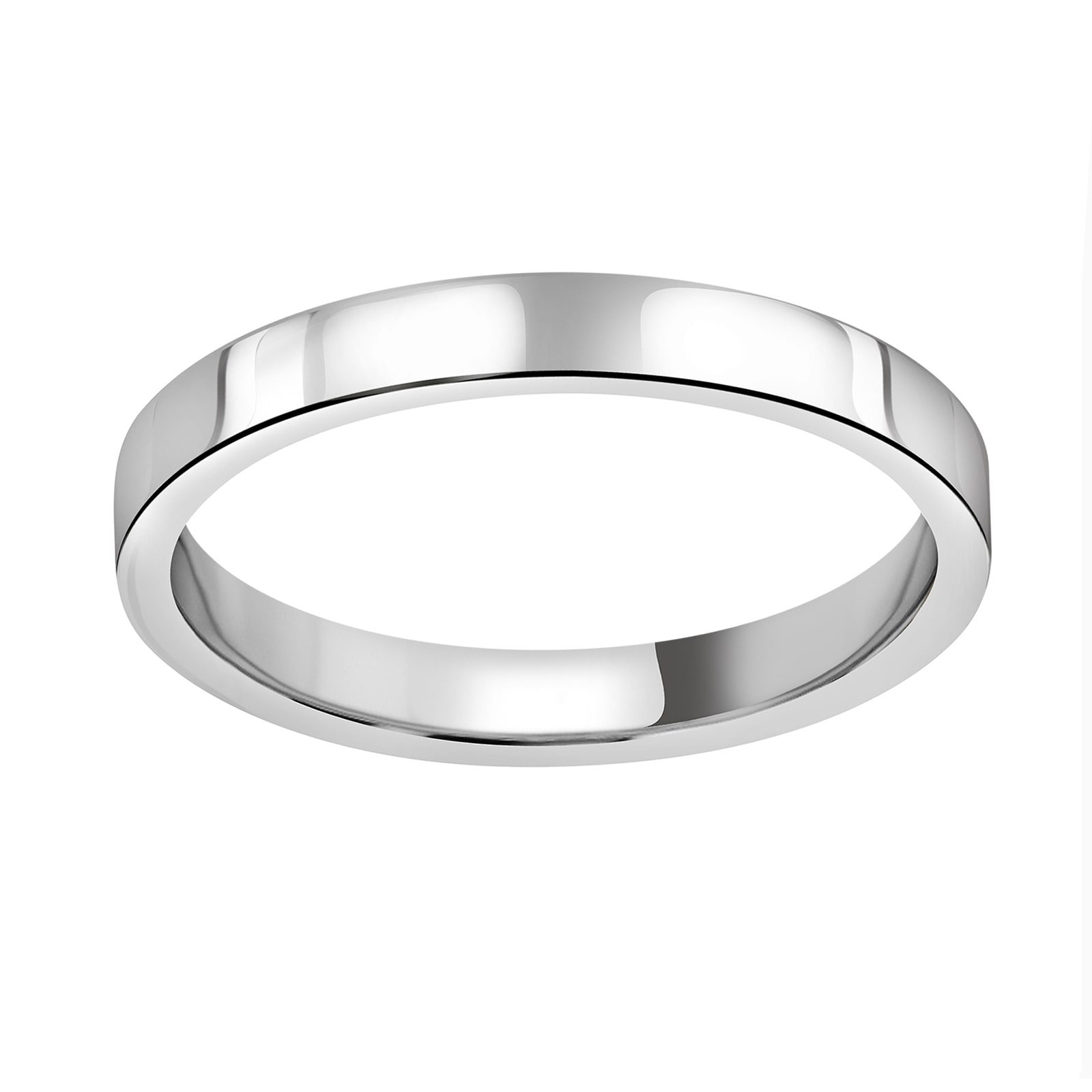 Platinum 2.5mm Standard Domed Court Wedding Ring - Ring Size P