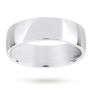 Mappin & Webb 7mm Low Domed Gents Court Wedding Ring In Platinum
