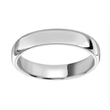 Mappin & Webb Platinum 4mm Light Flat Comfort Fit Wedding Ring