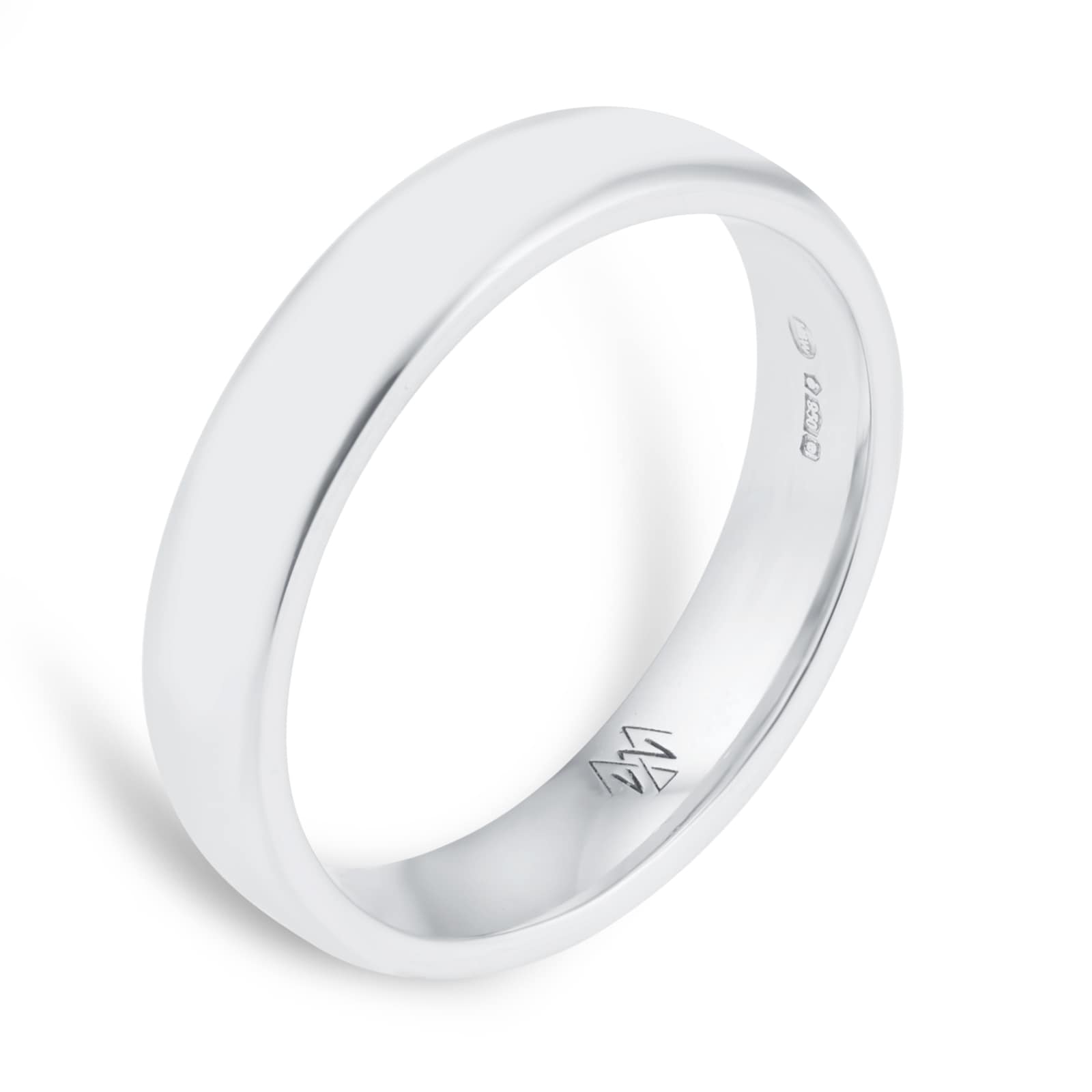 Mappin & Webb Platinum 4mm Standard Modern Court Court Wedding Ring