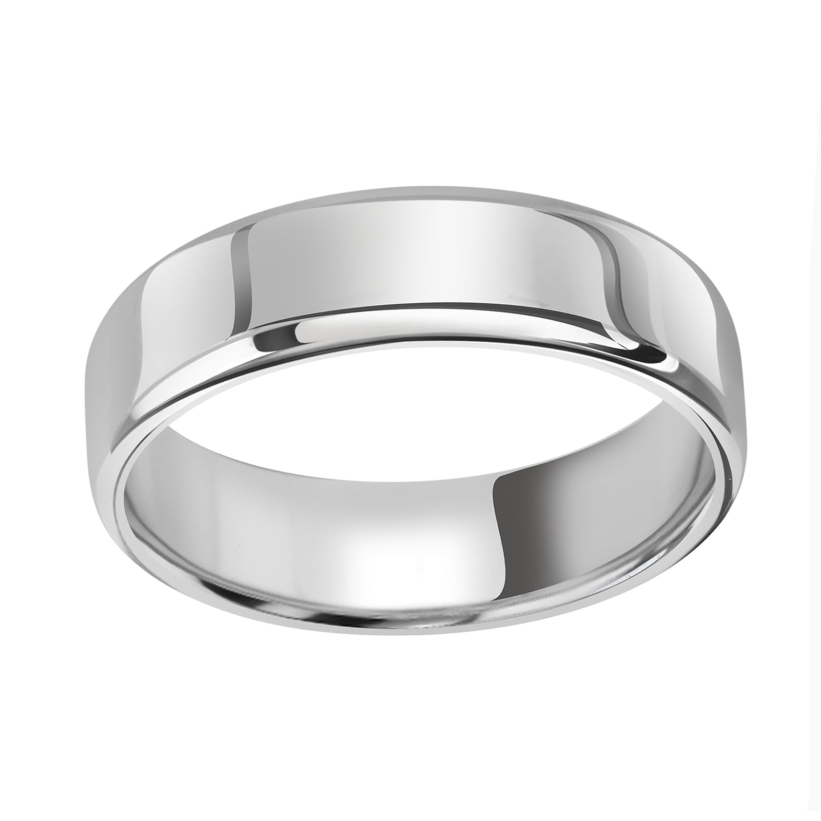 Platinum 6mm Standard Modern Court Court Wedding Ring - Ring Size P